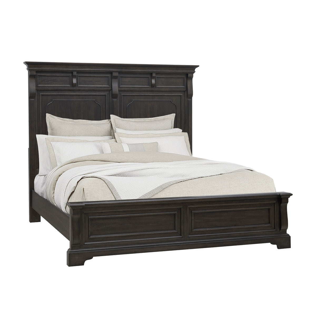 a bed with white sheets and pillows
