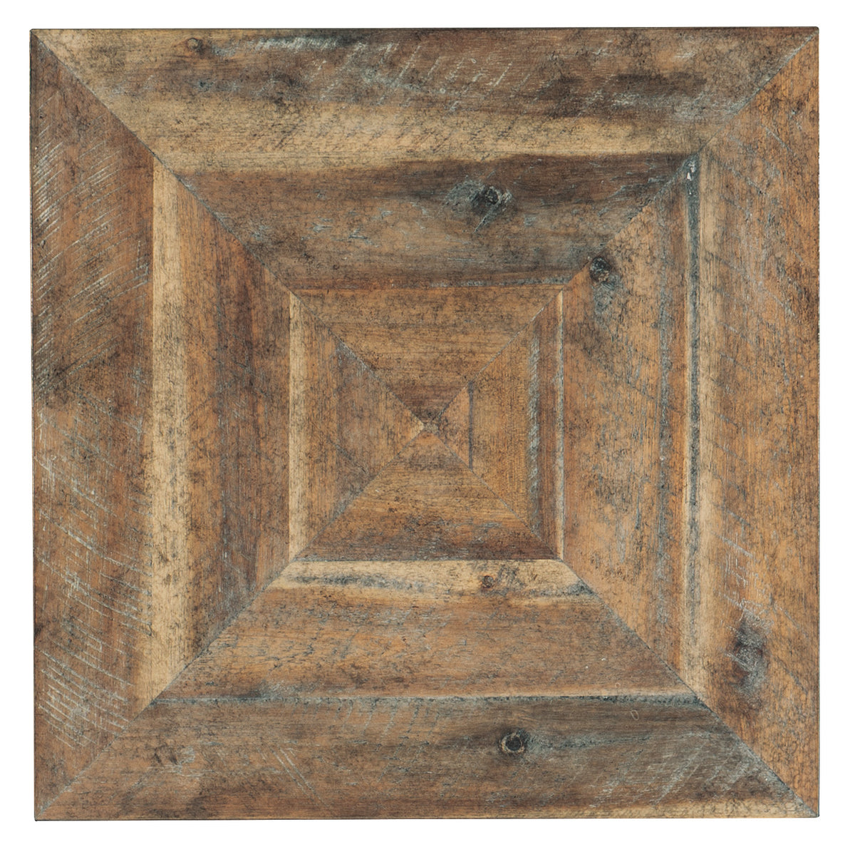 a square wooden surface with a square pattern