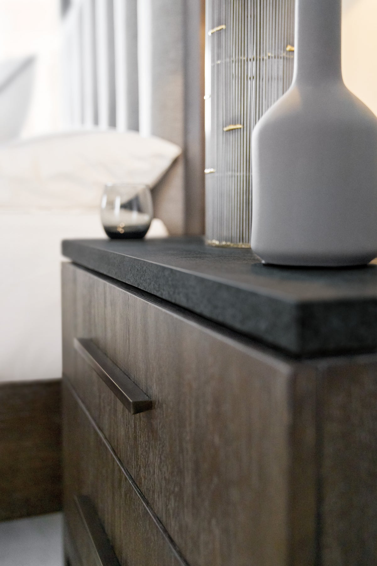 a close up of a dresser