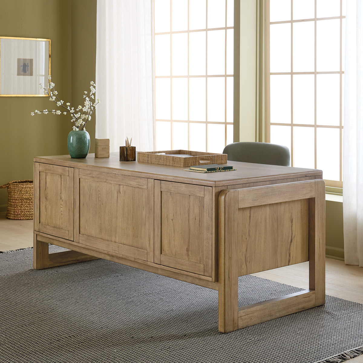 a desk in a room