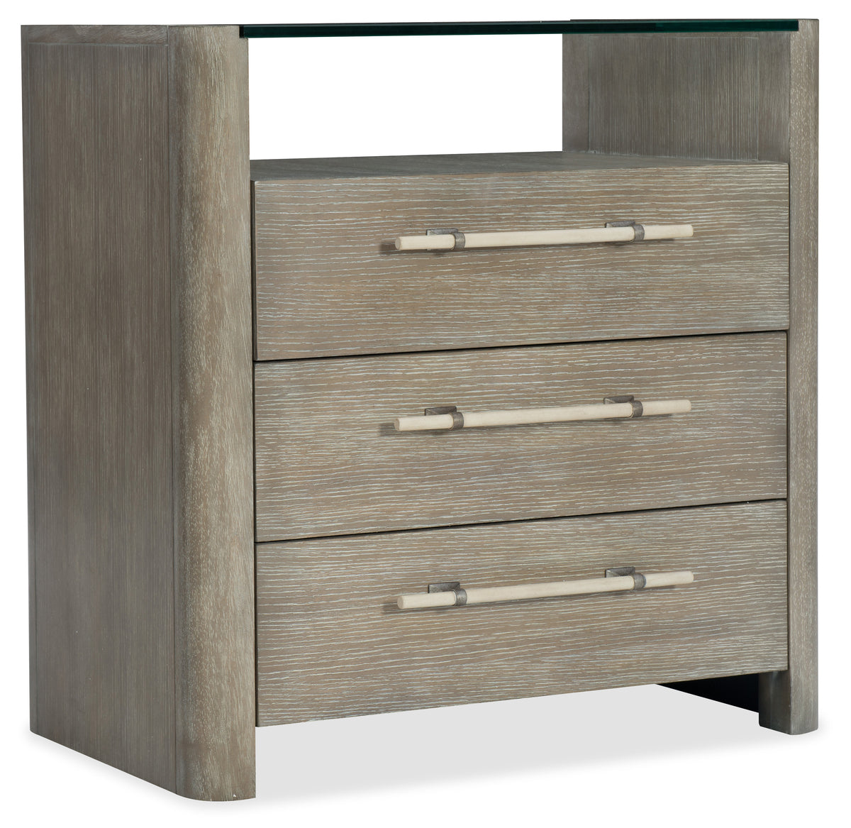 a dresser with a glass top