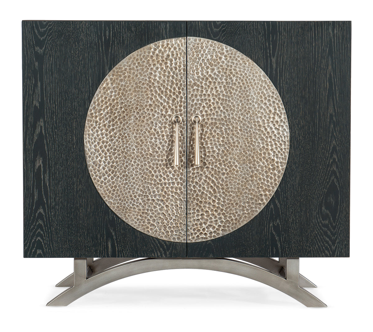 a cabinet with a circular design