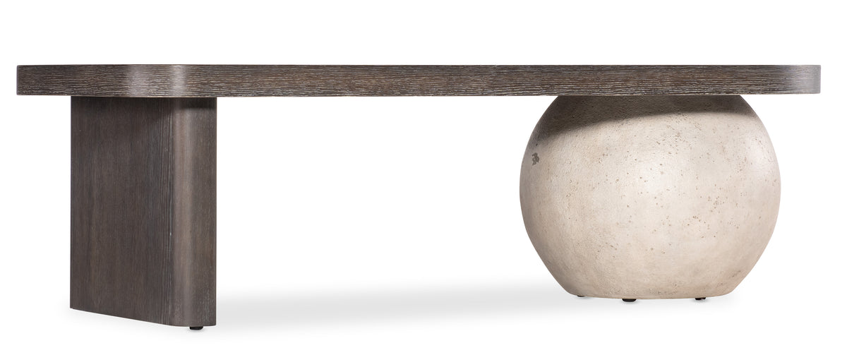 a table with a round object on it