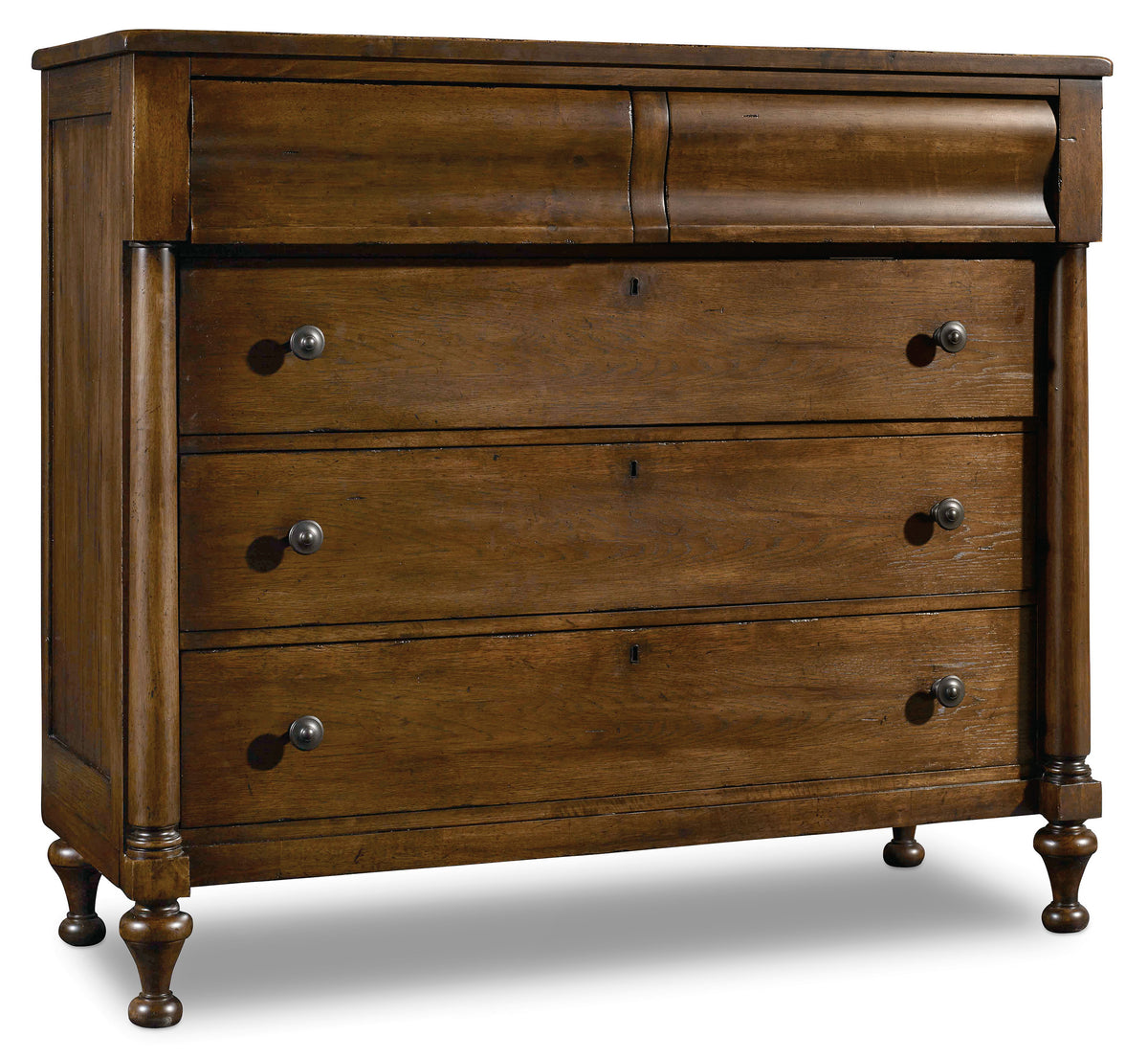 a wooden dresser with four drawers