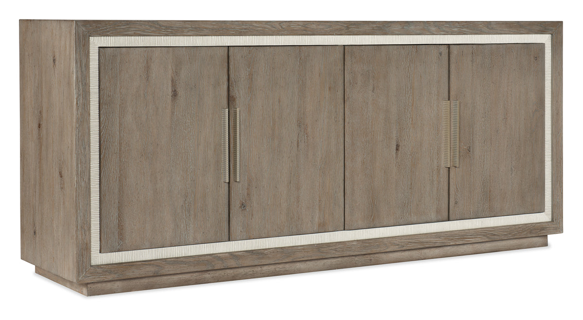 a wooden cabinet with doors