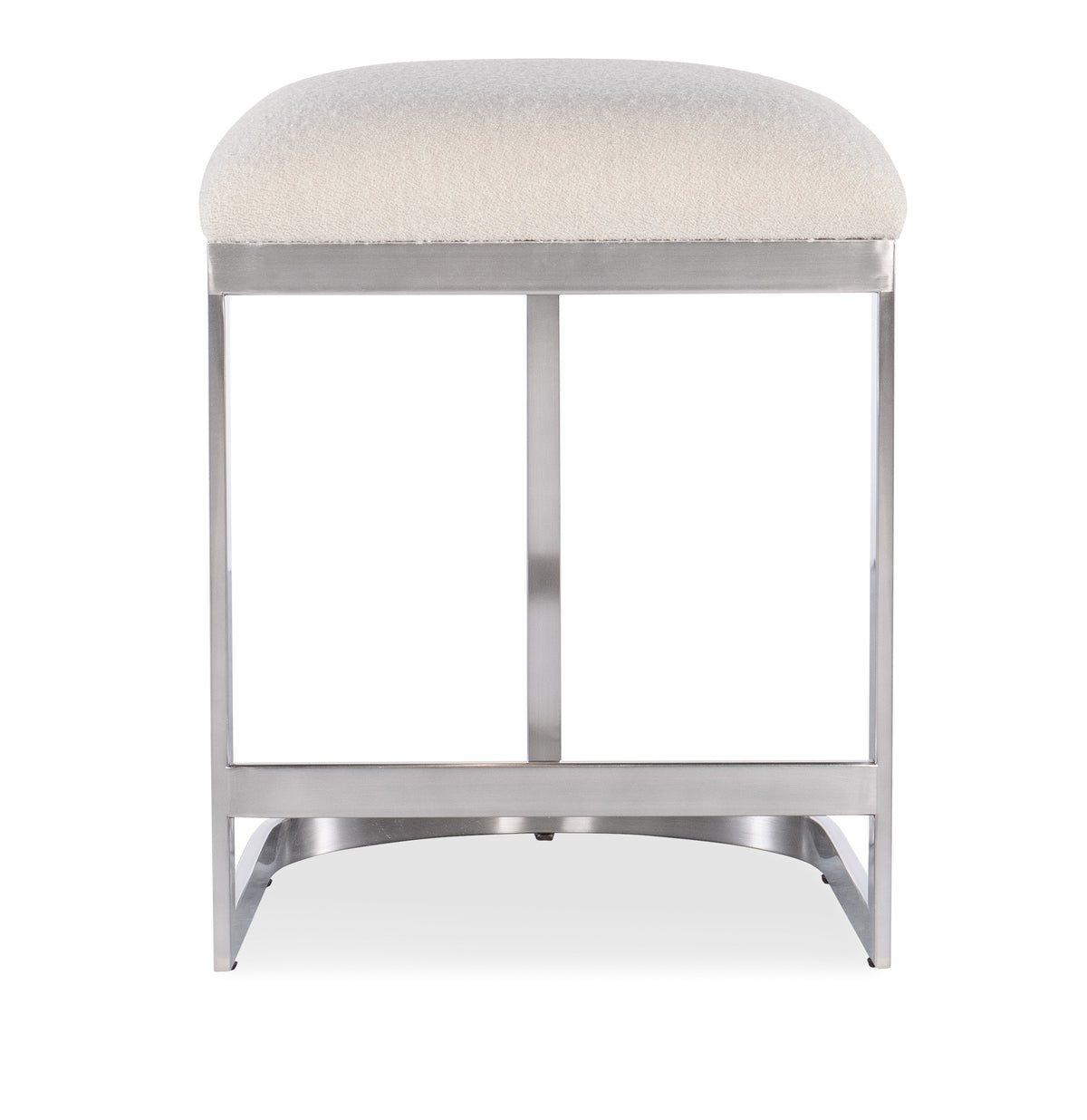 a white stool with a white cushion