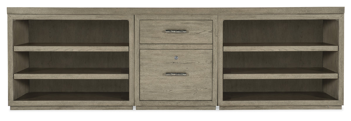 a wooden cabinet with shelves