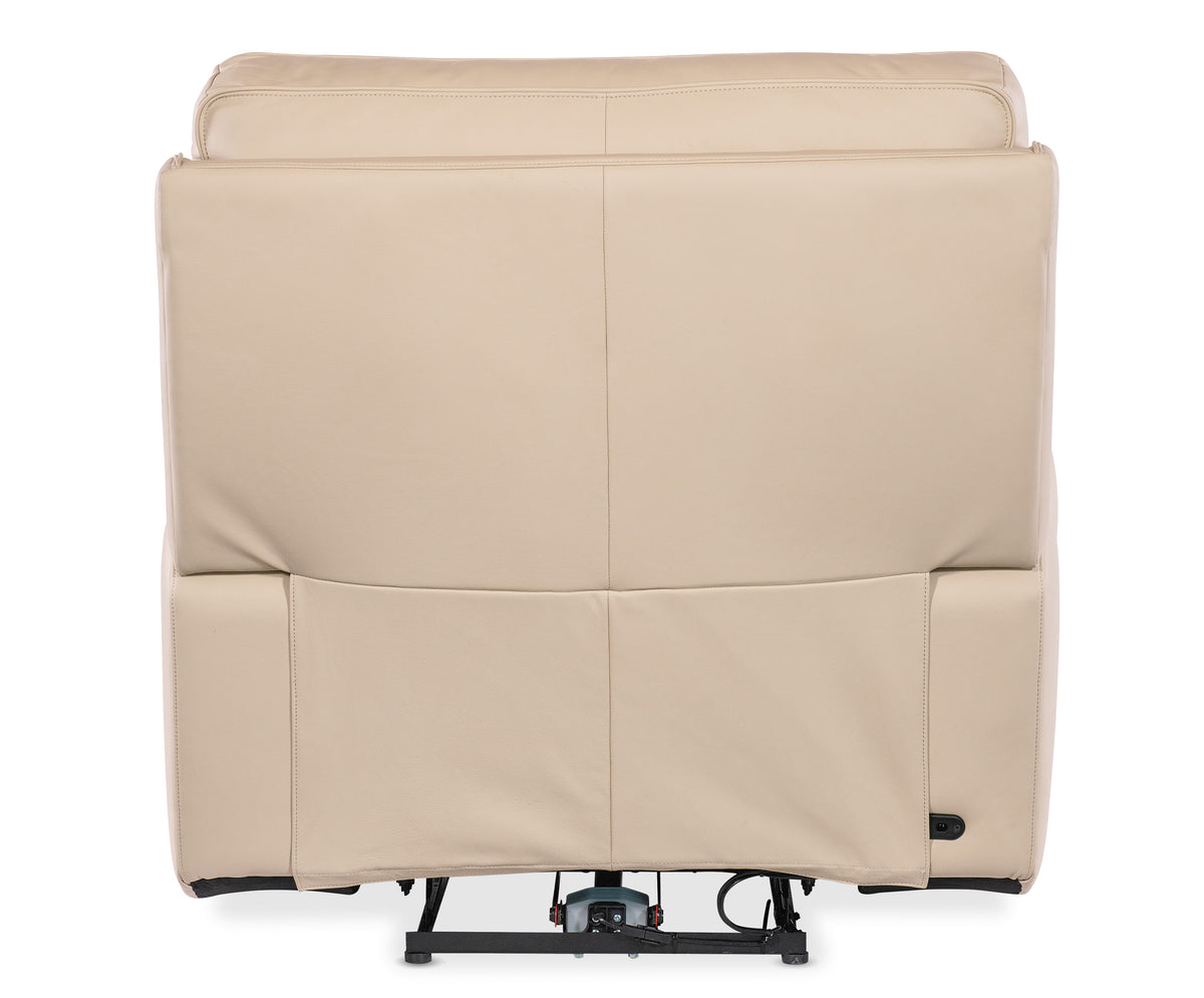 the back of a tan couch