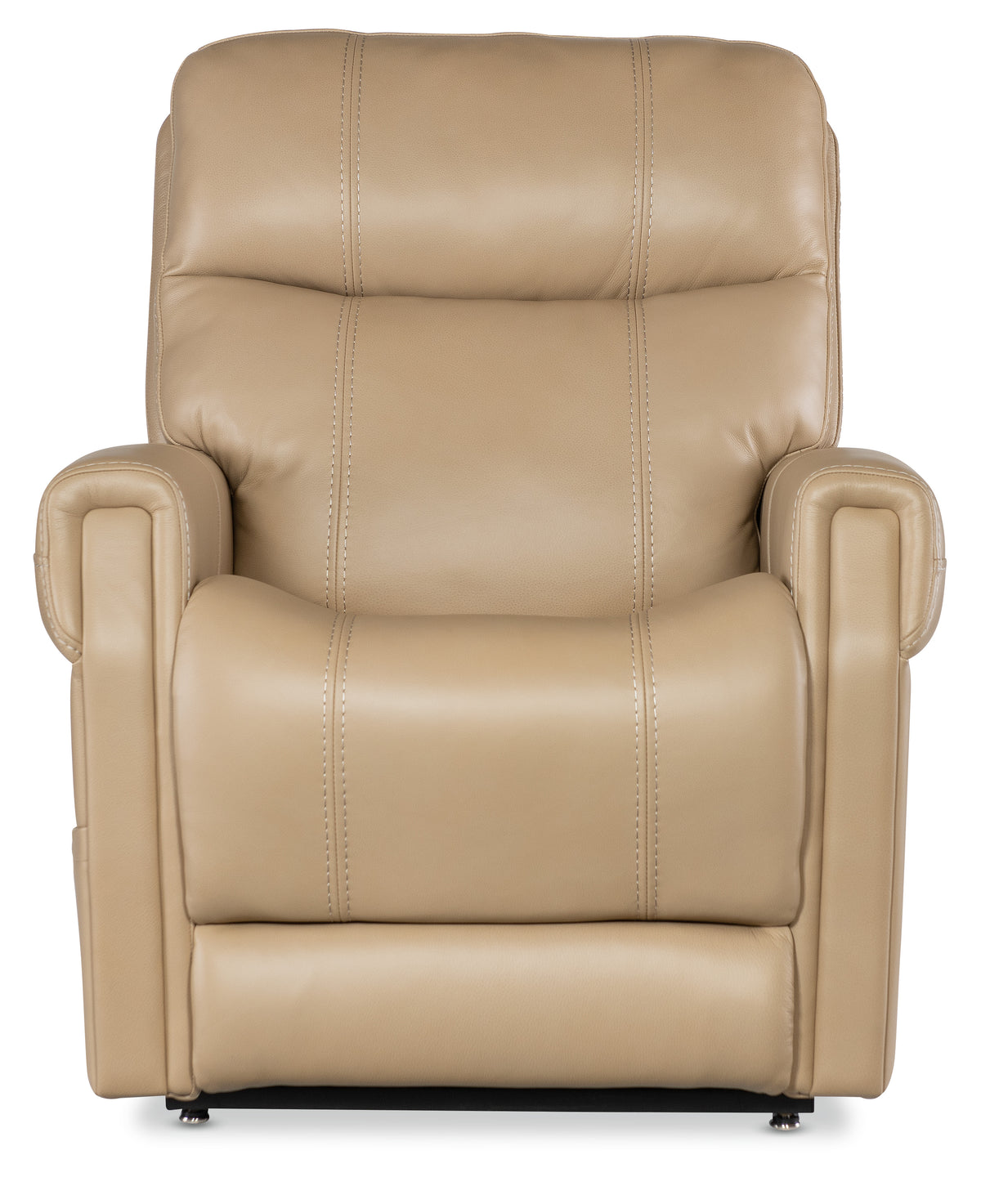 a tan leather recliner chair