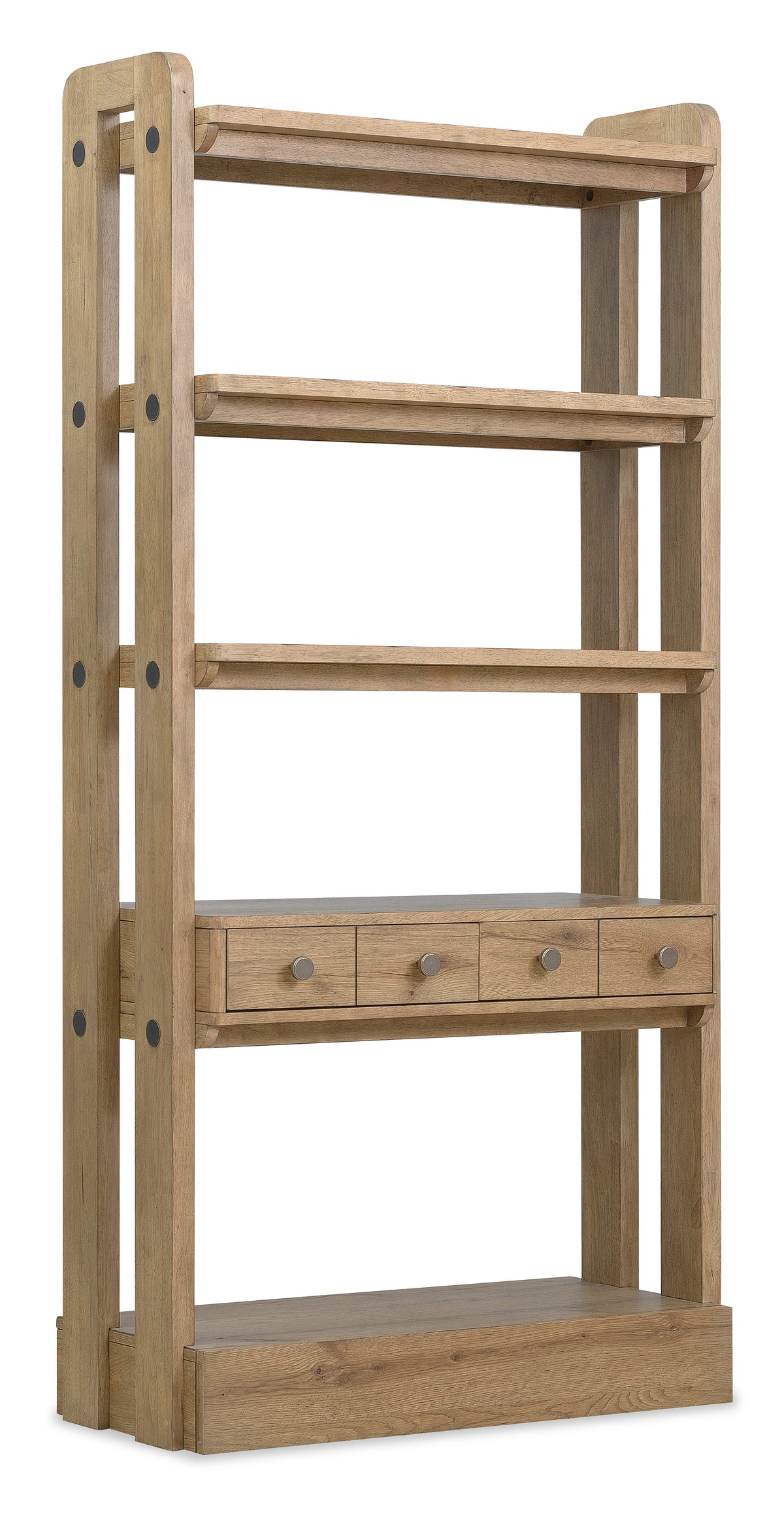 a wooden shelf with drawers