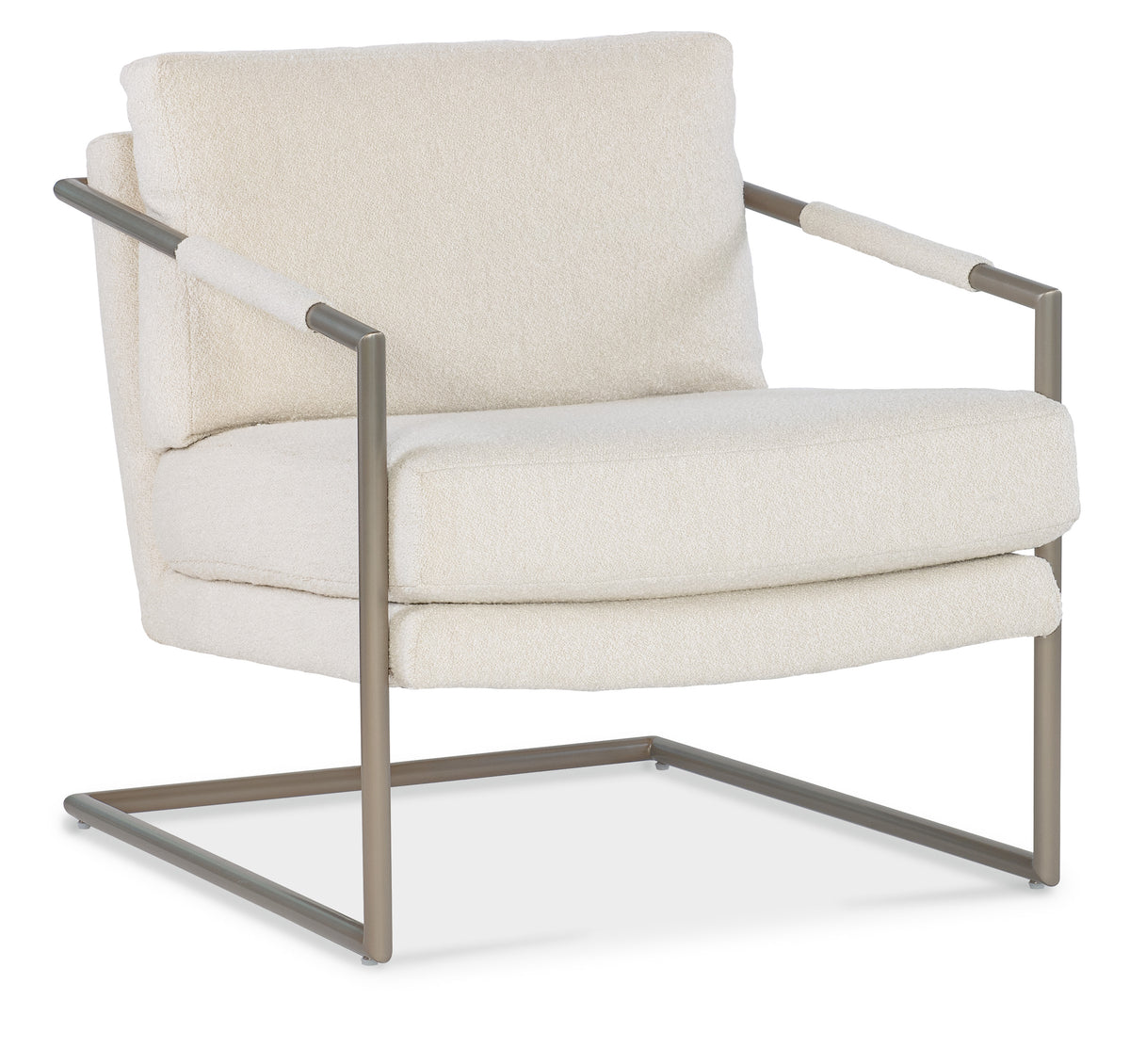 a white chair with metal legs