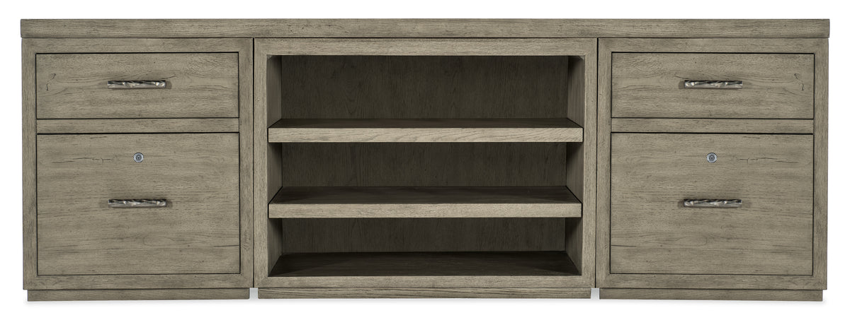 a wooden shelf with three shelves
