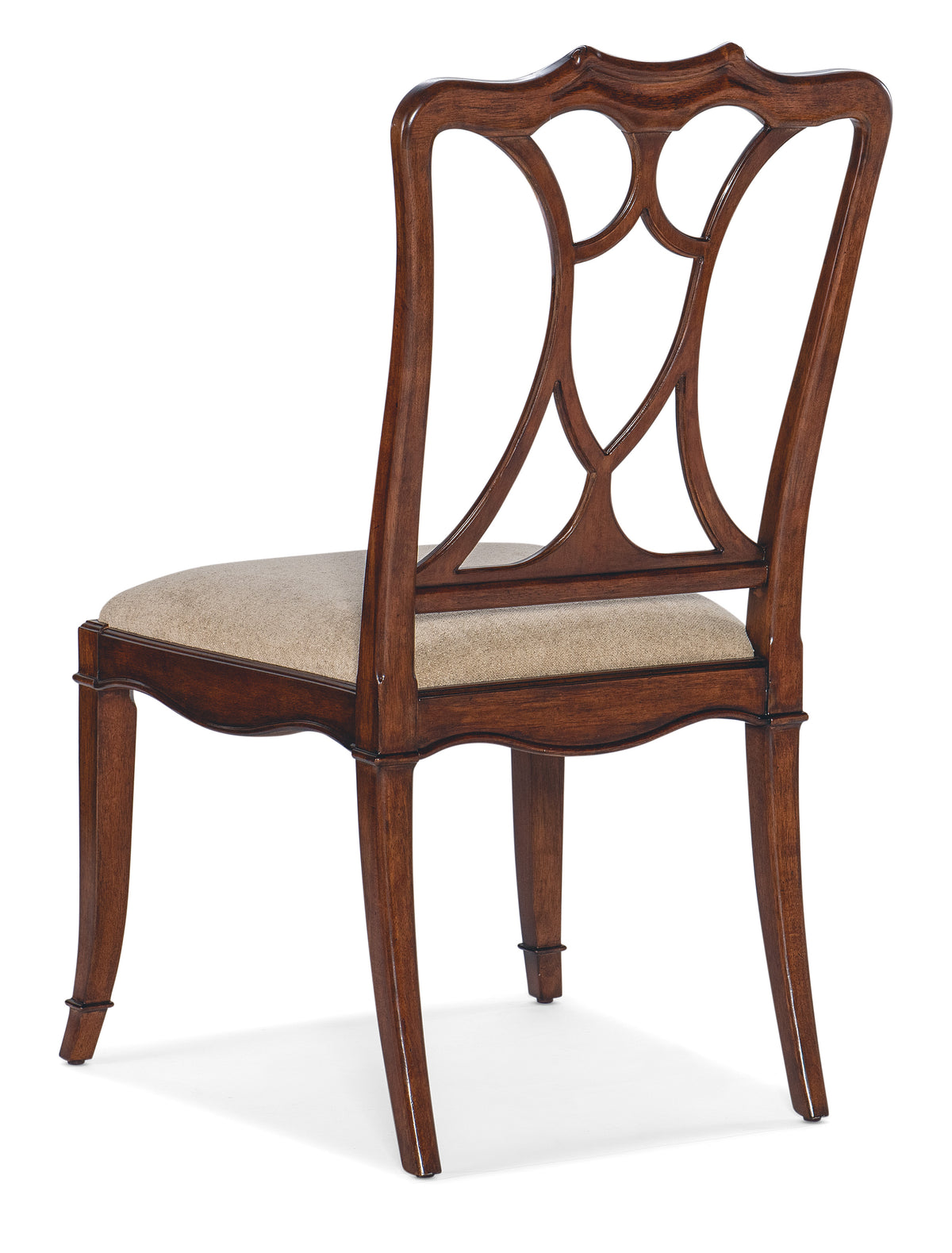 a wooden chair with a cushion