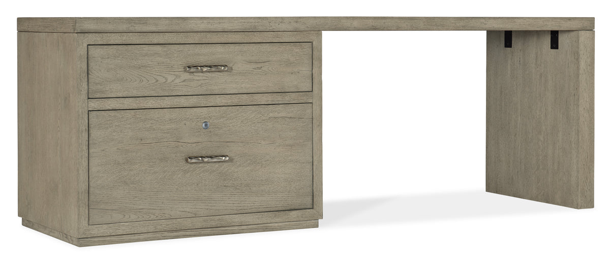 a wooden desk with a drawer