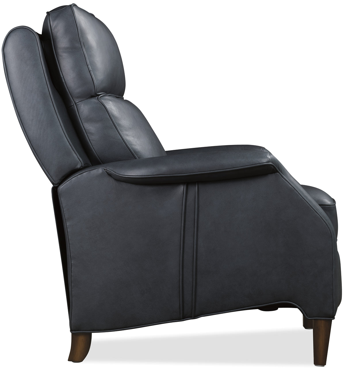 a black leather recliner chair