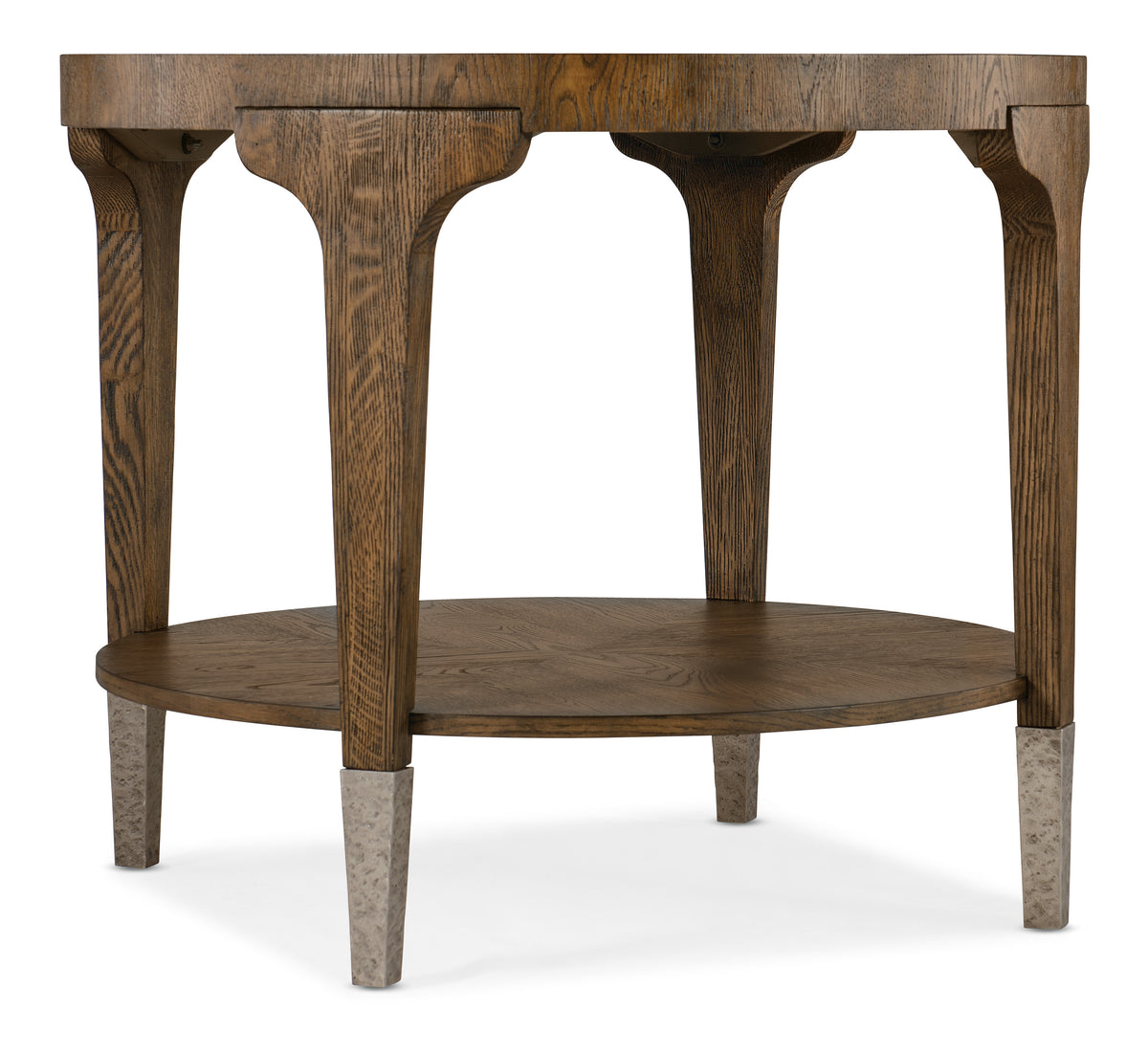 a round wooden table with legs