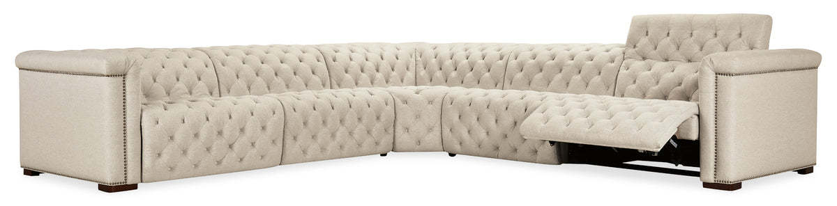 a white couch with buttons