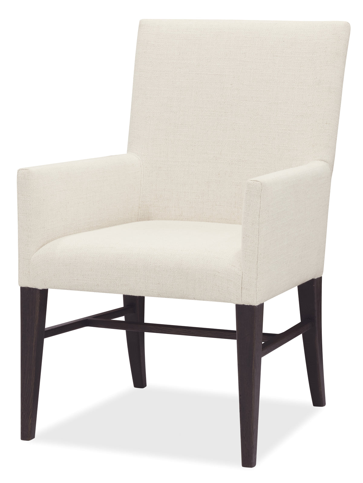 a white chair with dark legs