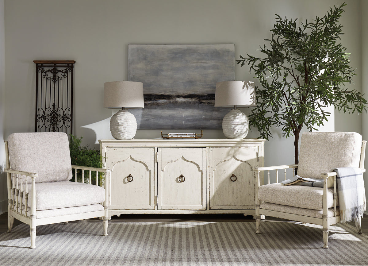 a white furniture in a room
