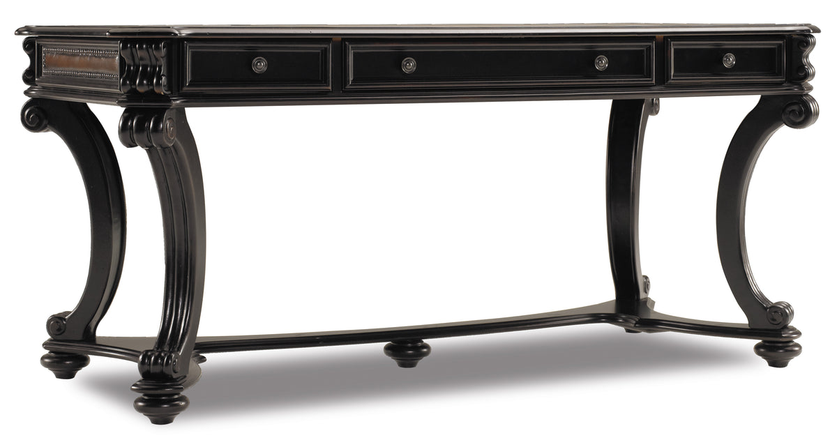 a black table with drawers