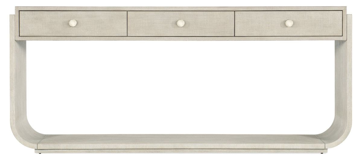 a white table with drawers