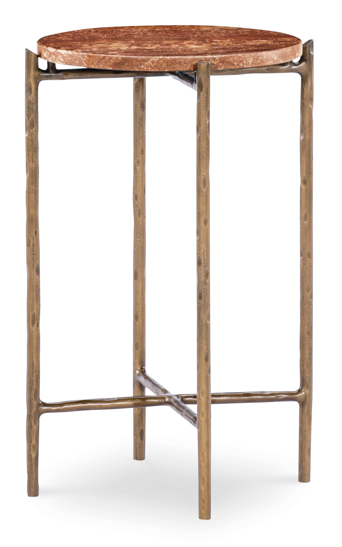 a gold metal stand with four legs