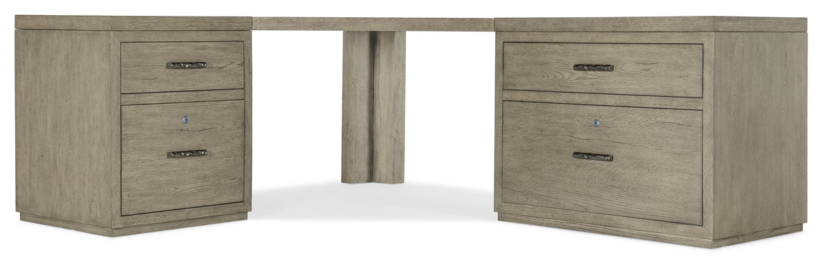 a wooden desk with a drawer