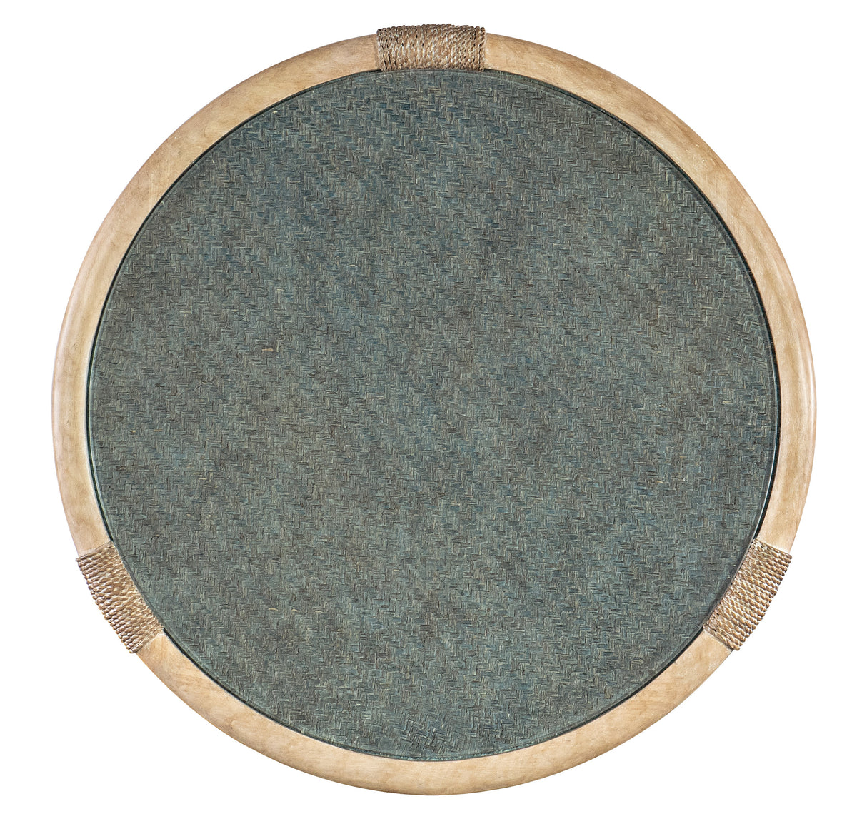 a circular object with a wooden frame