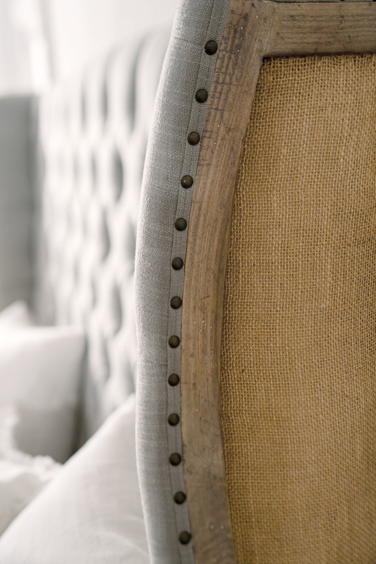 a close up of a headboard