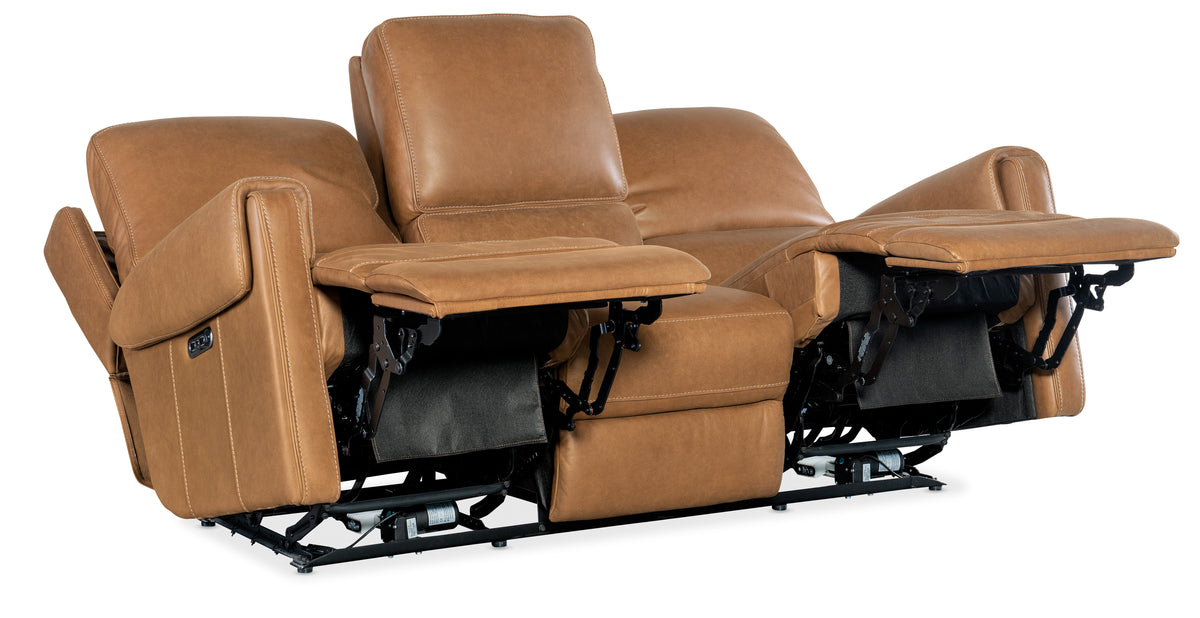 a brown recliner with armrests