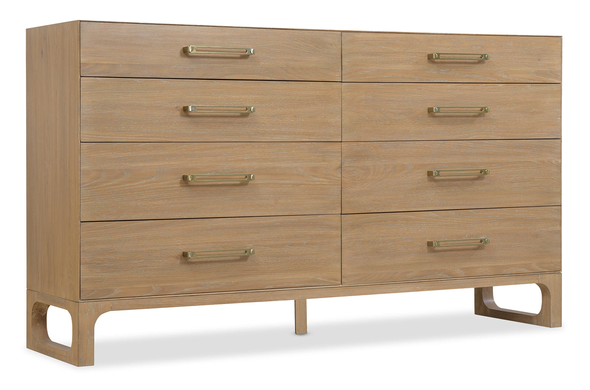 a wooden dresser with drawers