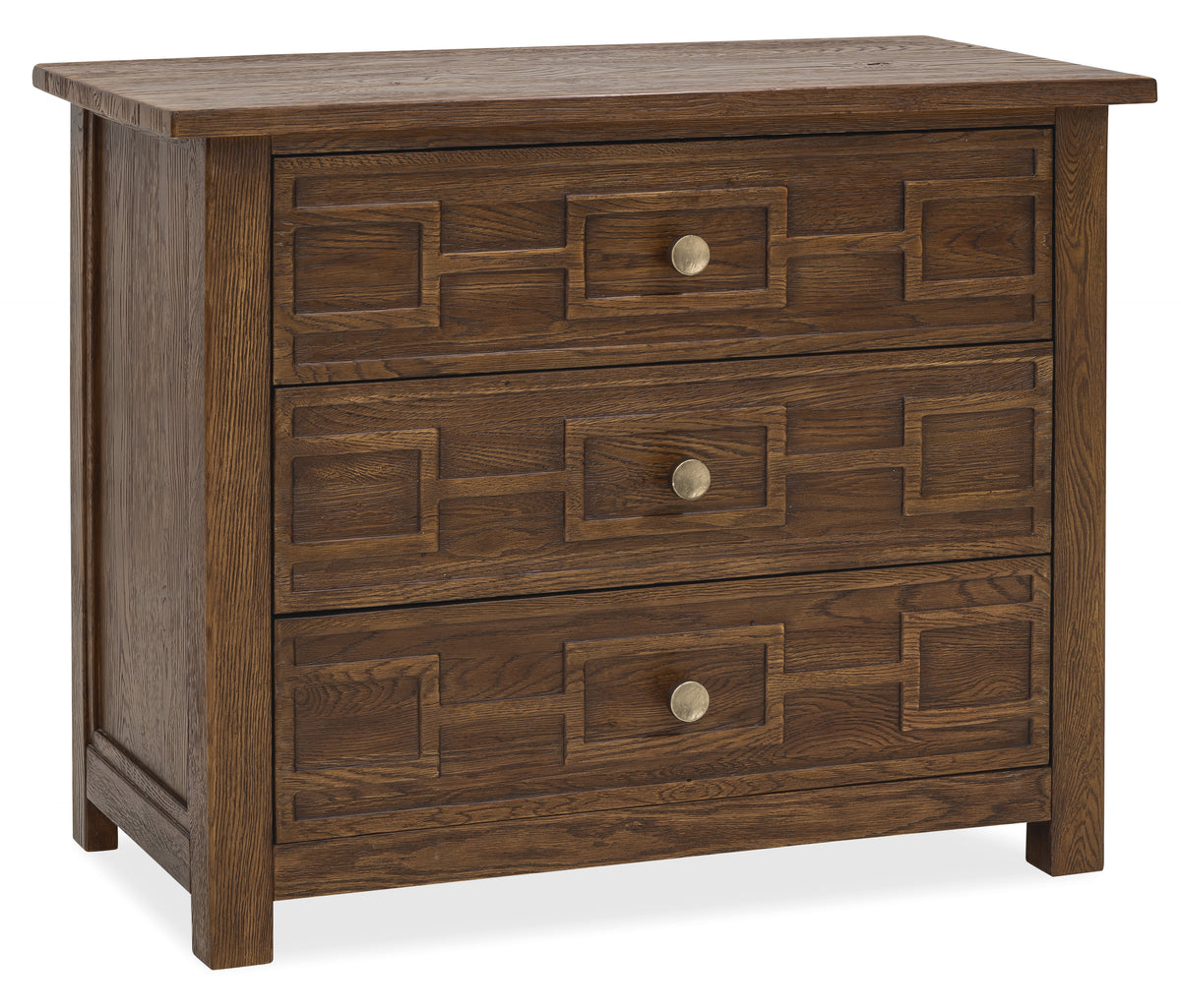 a wooden dresser with drawers