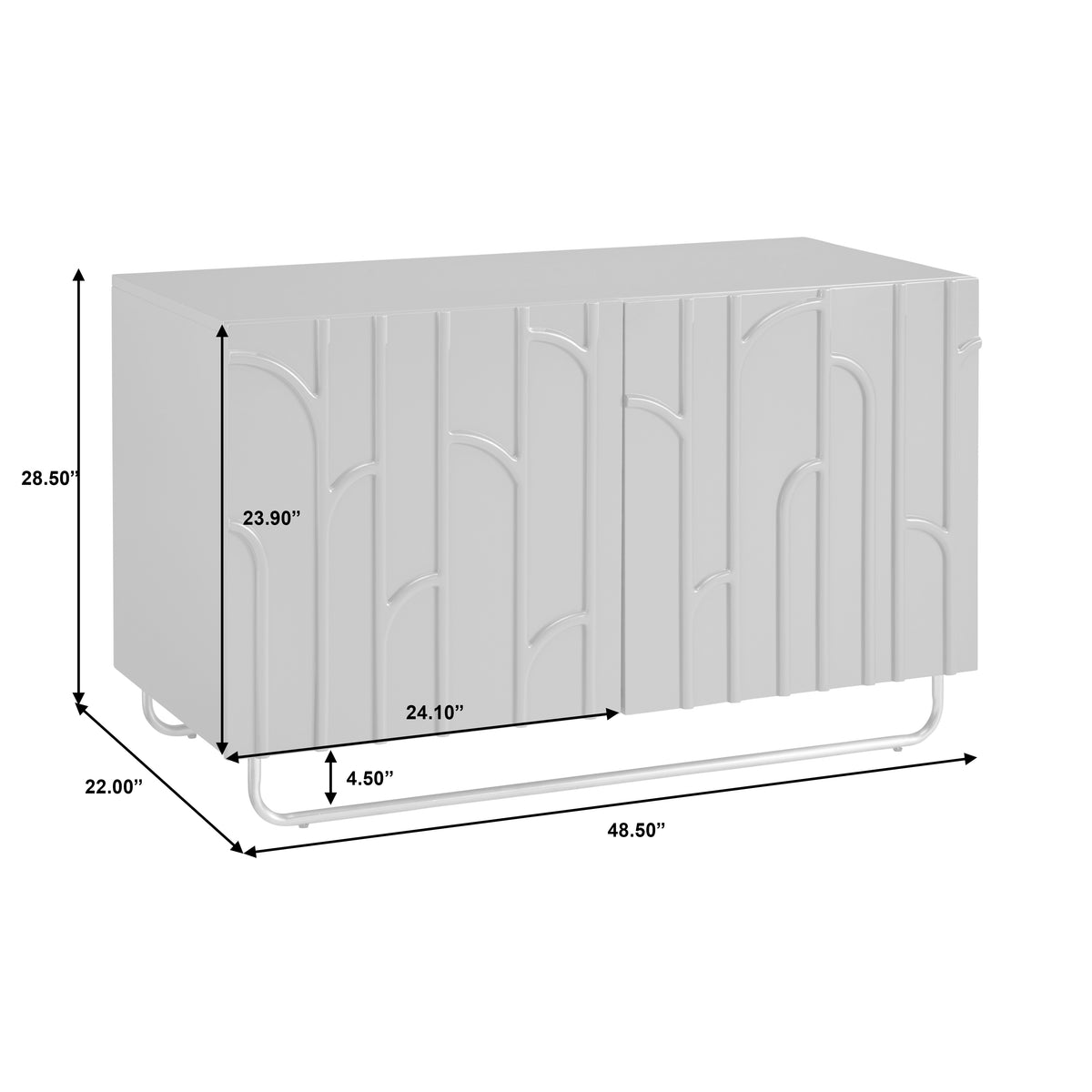 a white cabinet with dimensions