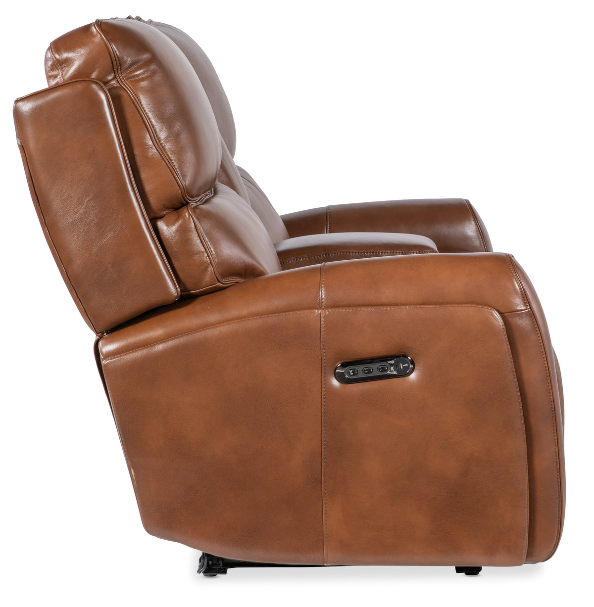 a brown leather recliner chair