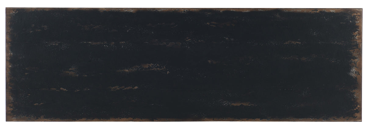a black rectangular object with brown edges