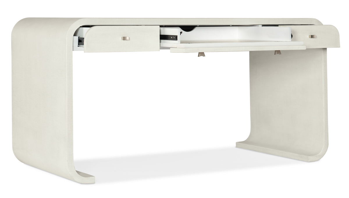 a white desk with a drawer
