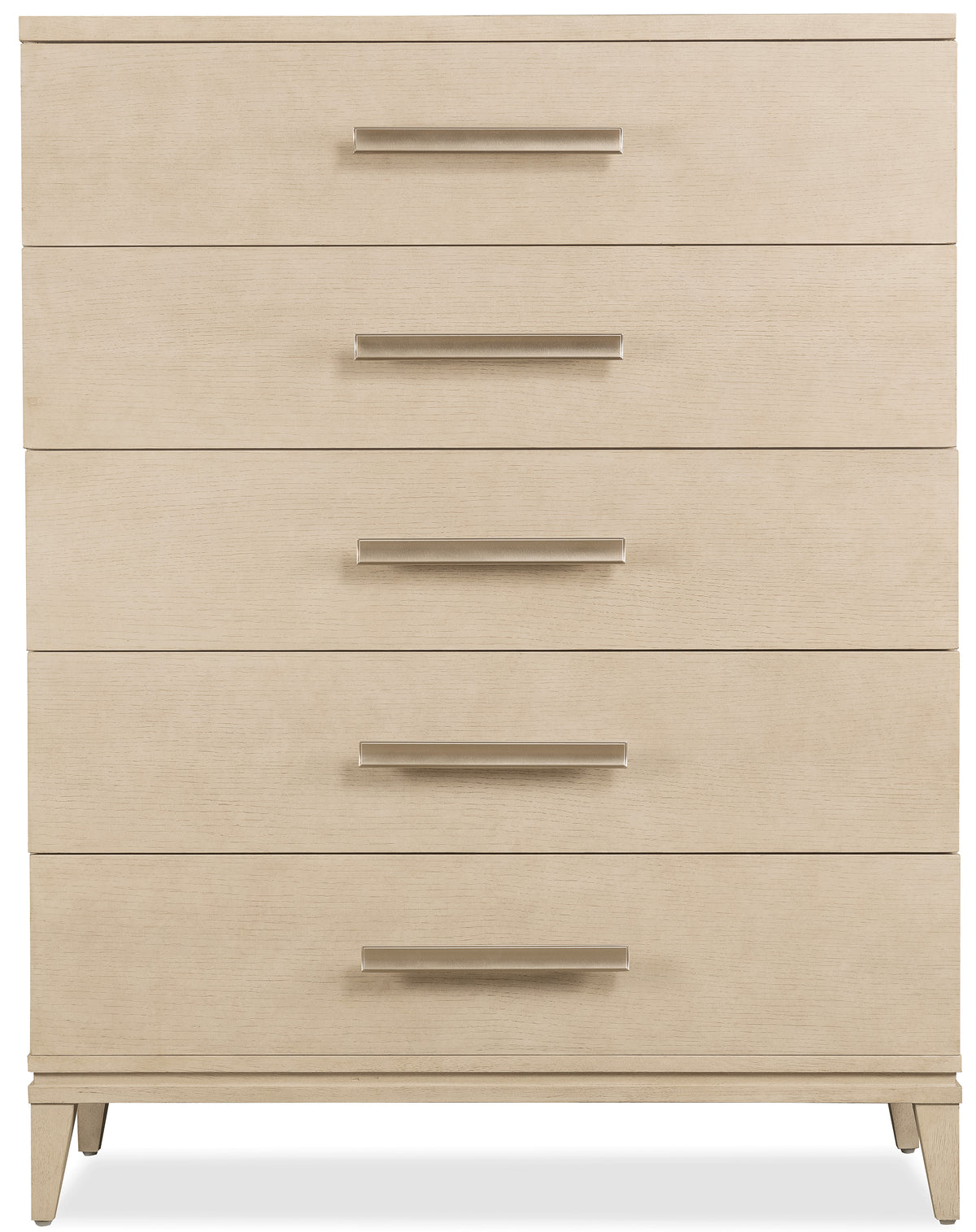 a white dresser with silver handles