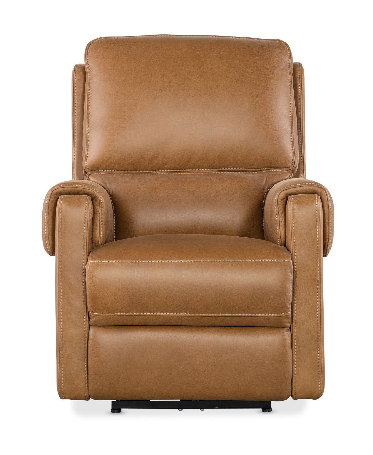 a brown leather recliner chair
