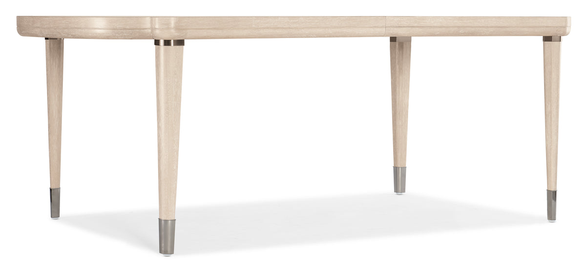 a white table with silver legs