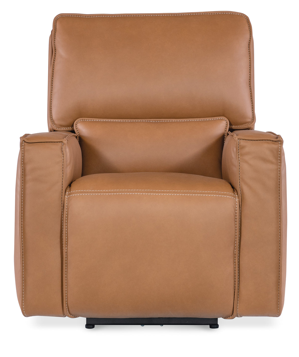 a brown leather recliner chair