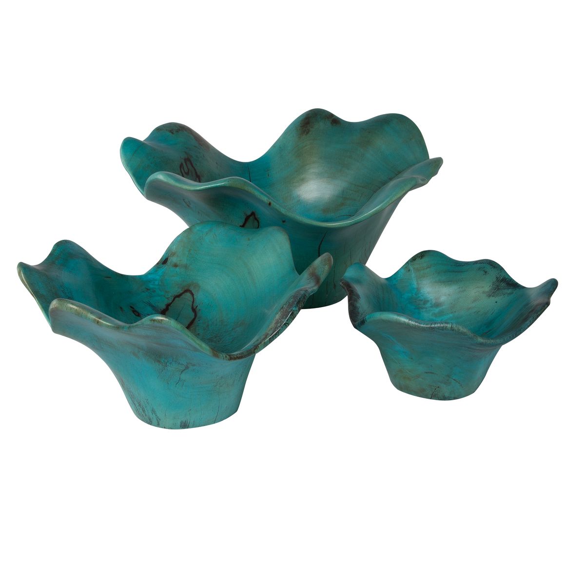 Teo Wood Wall Decor, Blue, S/3