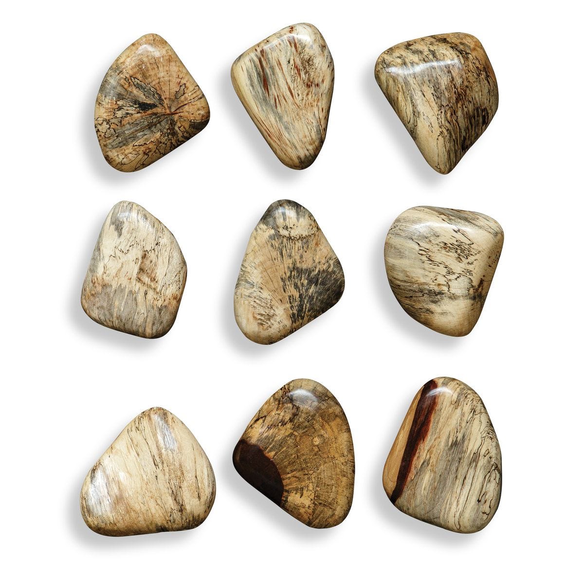 Pebbles Wood Wall Decor, Blonde, S/9