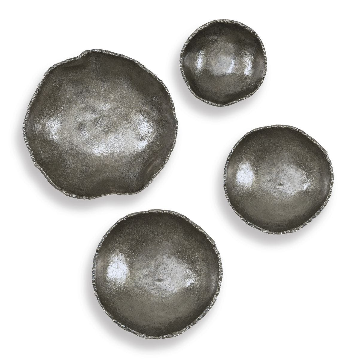 Lucky Coins Indoor-Outdoor Metal Wall Decor, Nickel, S/4