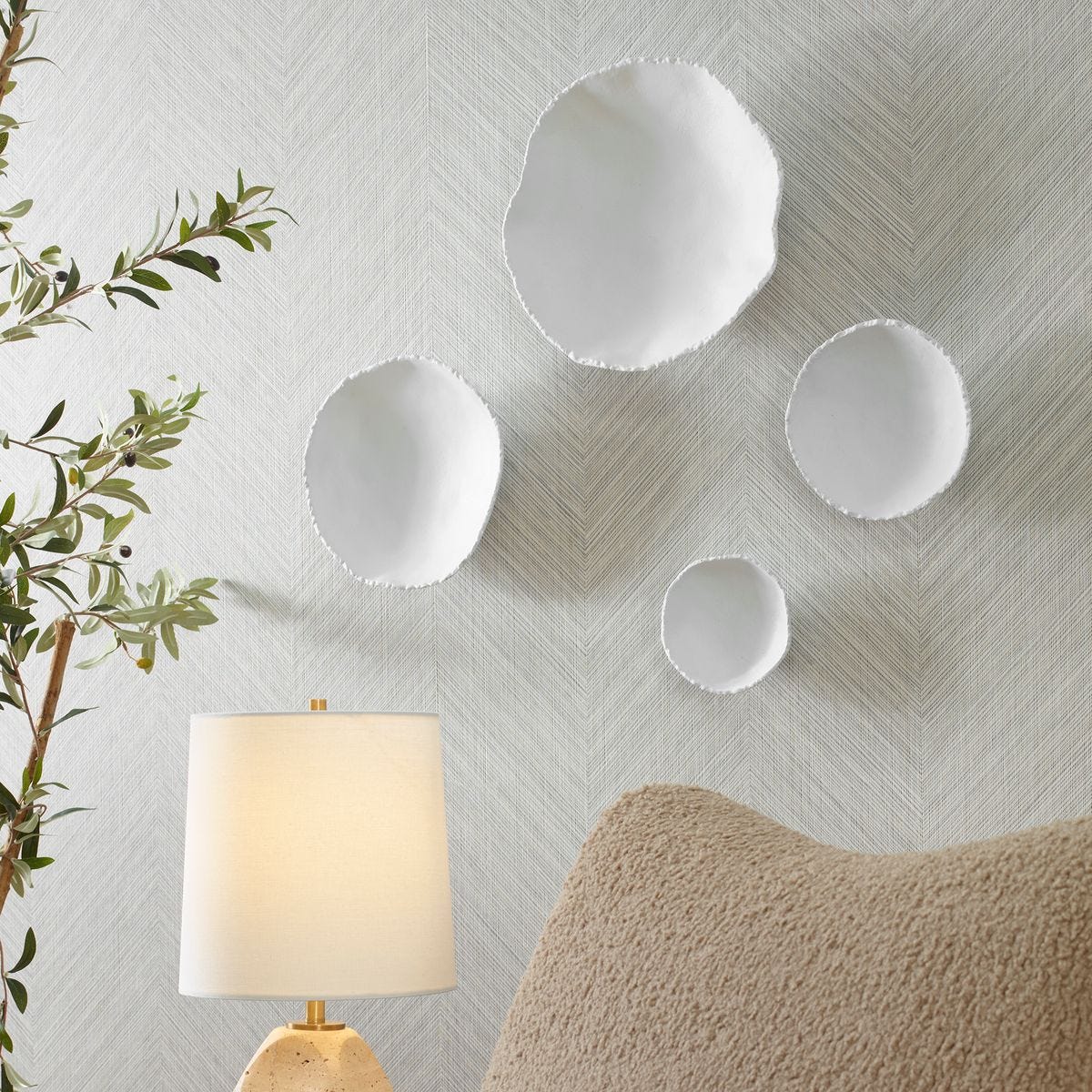 Lucky Coins Indoor-Outdoor Metal Wall Decor, White, S/4