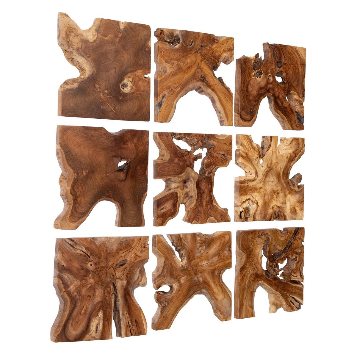 Talia Indoor-Outdoor Wood Wall Decor, S/9