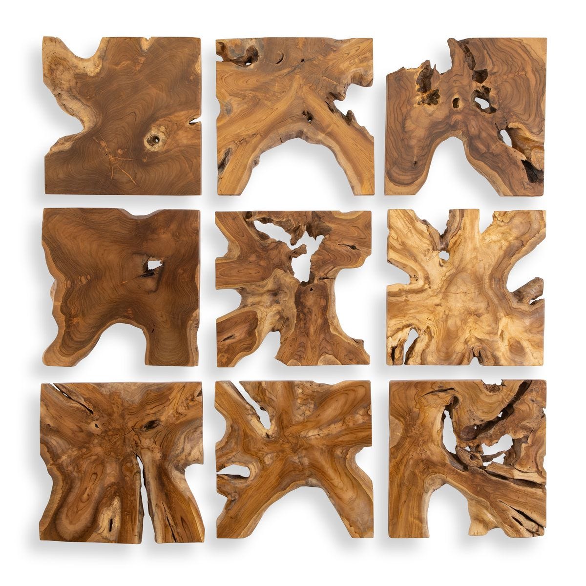 Talia Indoor-Outdoor Wood Wall Decor, S/9