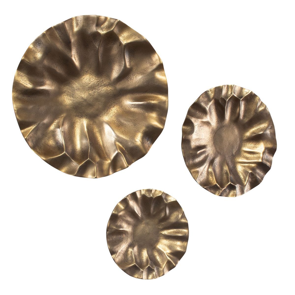 Peonia Indoor-Outdoor Wall Decor, Gold, S/3