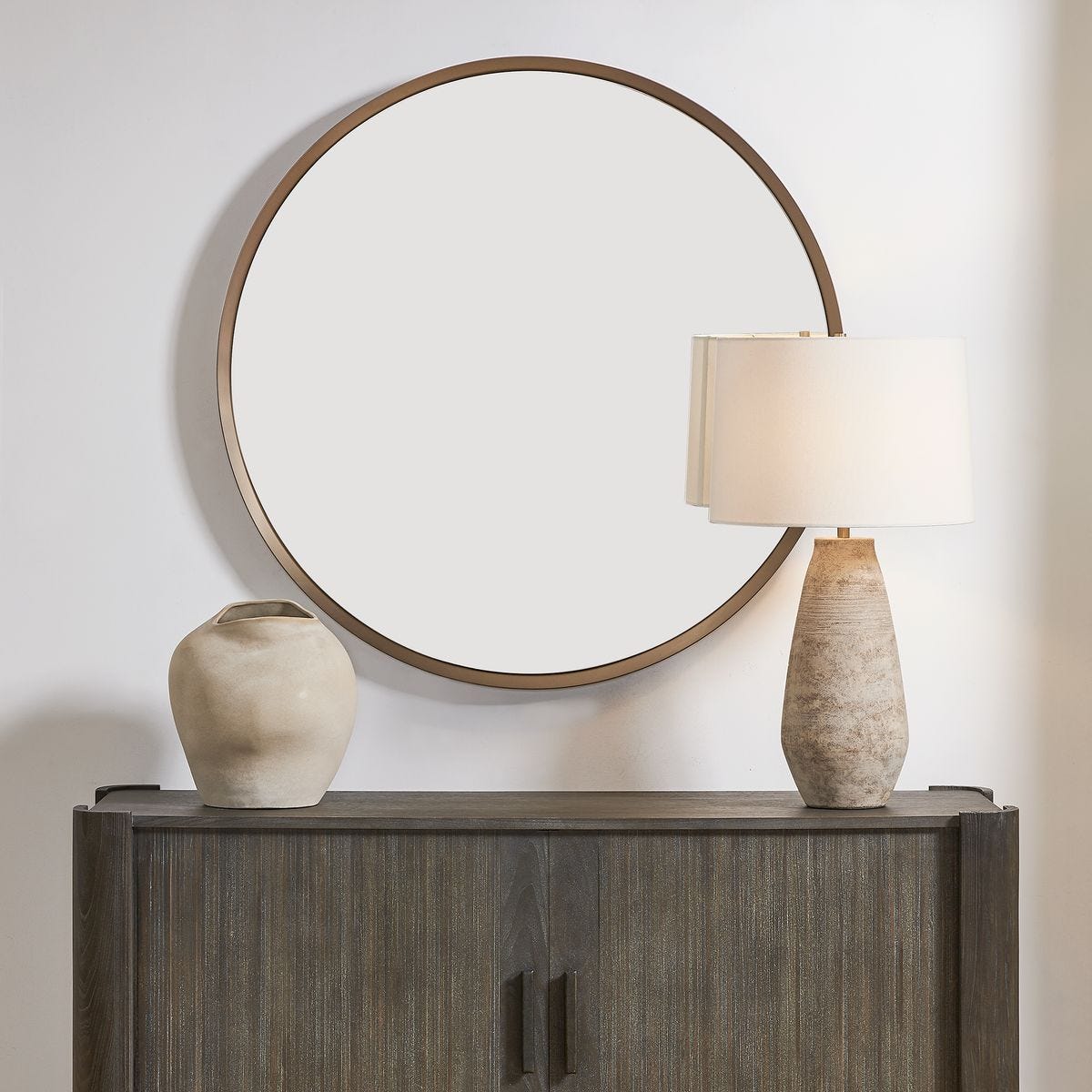Torrado Round Mirror, Bronze