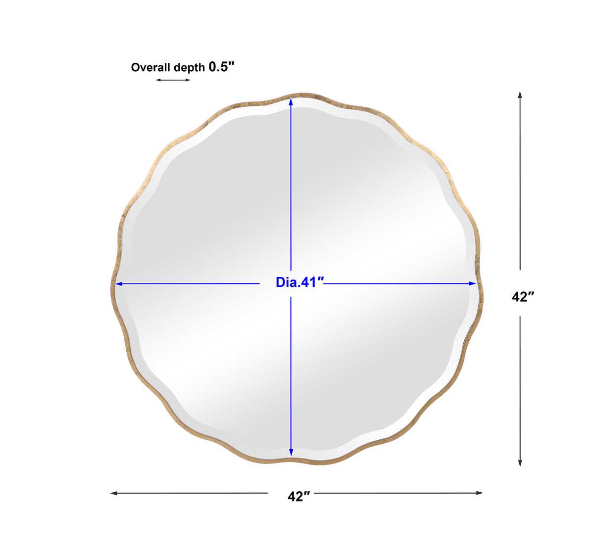 Aneta Round Mirror, Gold