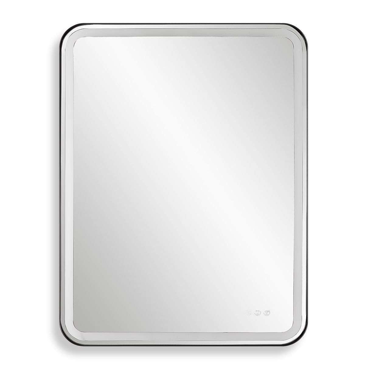 Crofton Lighted Large Mirror, Black